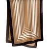 Beige-Brown Geometric Striped Scarf - 100% Viscose, 178X66