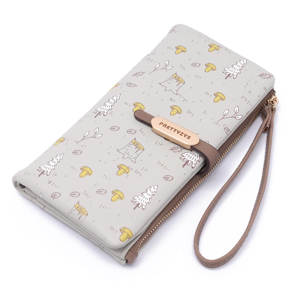 Portafoglio Lungo da Donna Fantasia Alberi Carini Design Foresta Ragazza Portamonete con Zip Signora Porta Documenti Carte di Credito Portafoglio a Busta in Pelle PU Borsa per Soldi