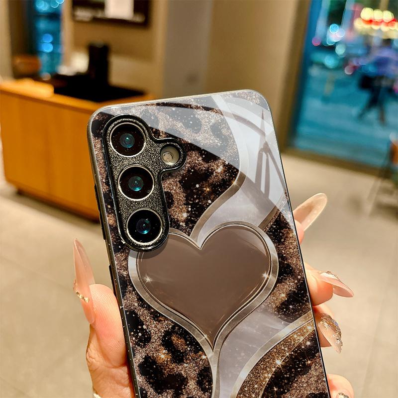 Custodia per telefono in vetro temperato con design animalier adatta per Samsung Galaxy S26 S25 S24 S23 S22 S21 S20 FE/Ultra/Plus antiurto