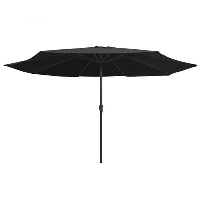 390 Cm Metal Mast Sun Umbrella Black