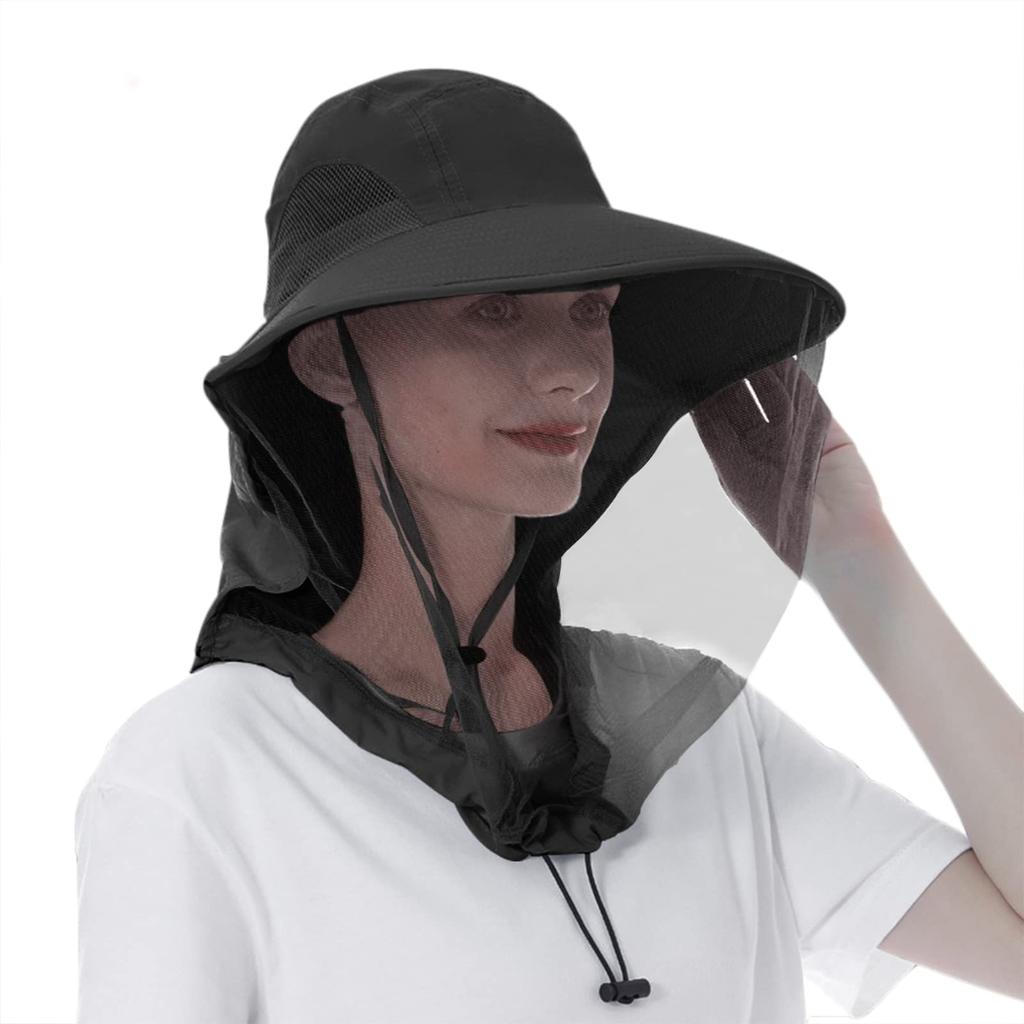 Insect Repellent Hat with UV Sun Wide UV Chin Insect Perfect for Outdoor Unisex Net, Protection, Protection, Non-Stuffy, Brim, Protection,