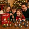 24-Day Bird Advent Calendar 2D Flat Acrylic Christmas Countdown Ornament Set, Collectible Hanging Decor for Tree Window Mantel