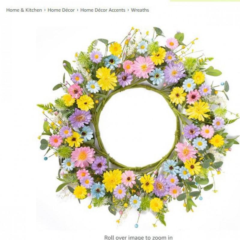 Artificial Flower Wreath Easter Valentines Day Hotel Restaurant Door Decorations