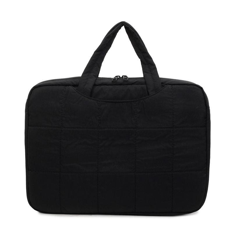

New Korean Style Laptop Shoulder Bag for Women Fashi Large Capacity Handle Bag Comfortable and Versatile Texture Laptop Bag чёрный