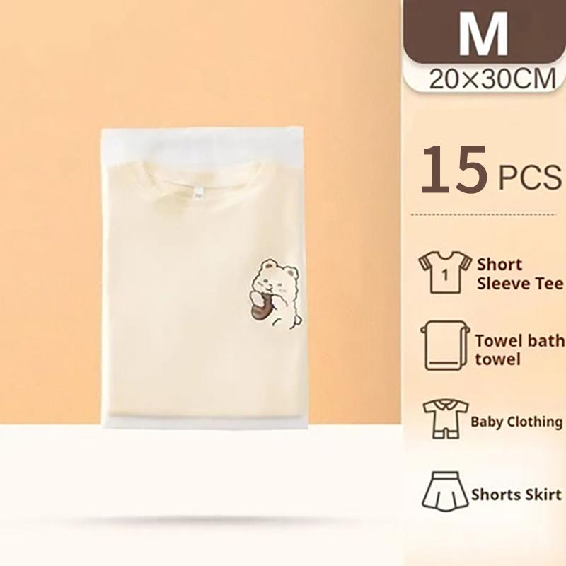 10/15Pcs Reusable Zipper Bag PE Frosted Transparency Plastic Waterproof Travel Packing For Clothes Underwear Classified