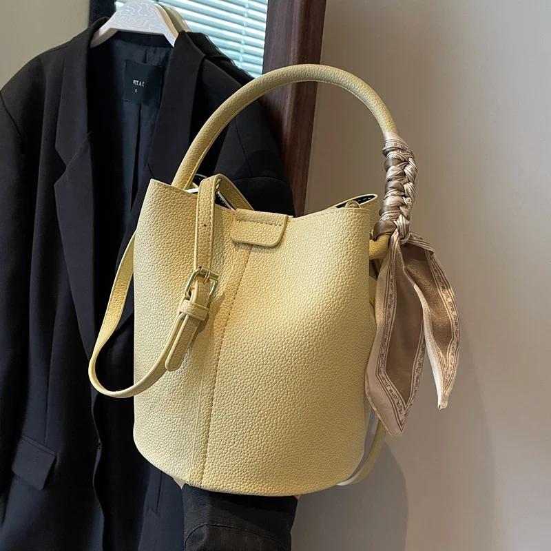 New Summer Versatile Small Person One Shoulder Crossbody Bucket Portable Bag Advanced Sense Premium Durable Quality