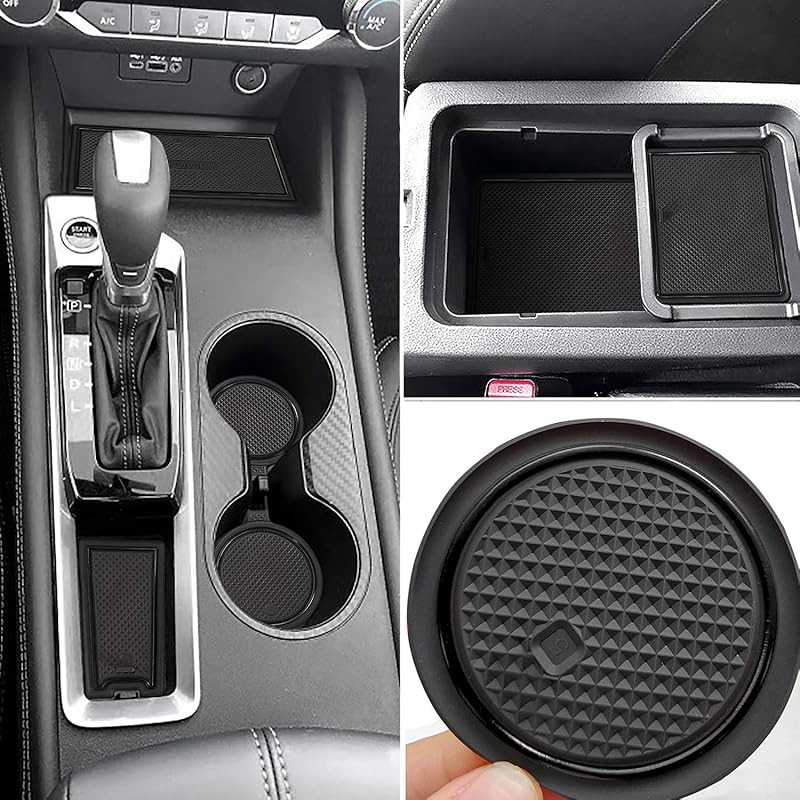 Auovo Anti Dust Mats For Altima Accessories Interior Fit Door Pocket Liners Cup Holder Center Console Mats(14Pcs/Set) (Red)