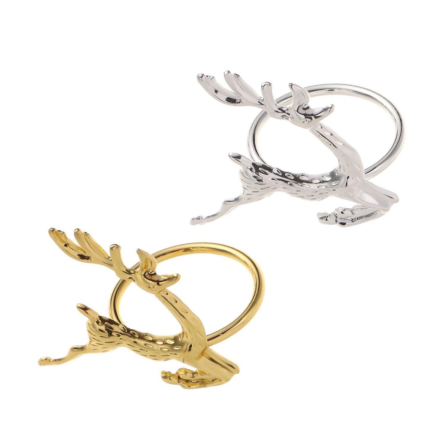 

Ремесло Свадебные принадлежности Лазерная резка Дерева Олень Лось Кольцо для салфеток Рождественский держатель для салфеток С Новым годом