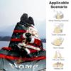 Cute Santa Claus Personalized Text Blanket Cozy Customizable Blanket Soft Warm Cozy Throw For Bedding Chair Sofa Couch Four Seasons Universal