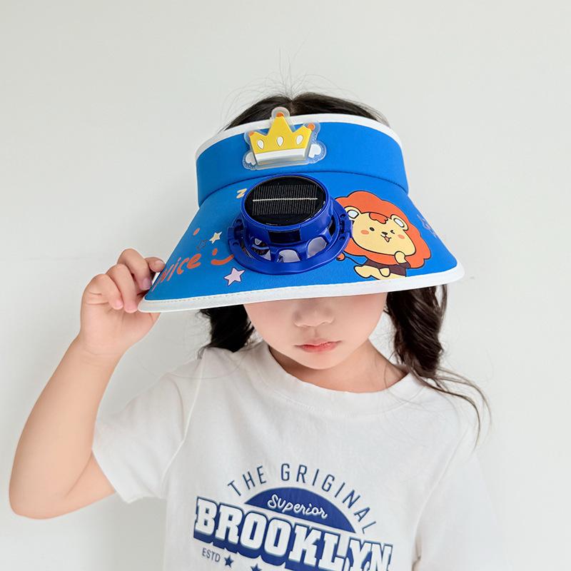 Sonnenhut mit Ventilator Kinder Sonnenschutzhut Jungen und Mädchen Sommer UV Zylinder Baby Sonnenhut