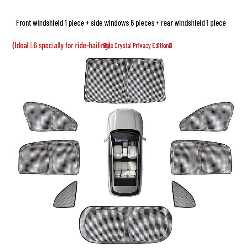 Ideal L6 Car Window Sunshade - Ice Crystal Design for Heat Insulation & Privacy