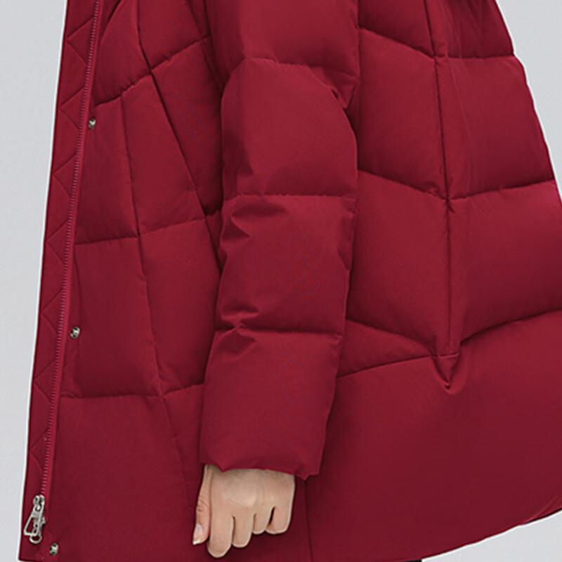 XueZhongFei Women's Mid-Aged Hooded Winter Down Jacket