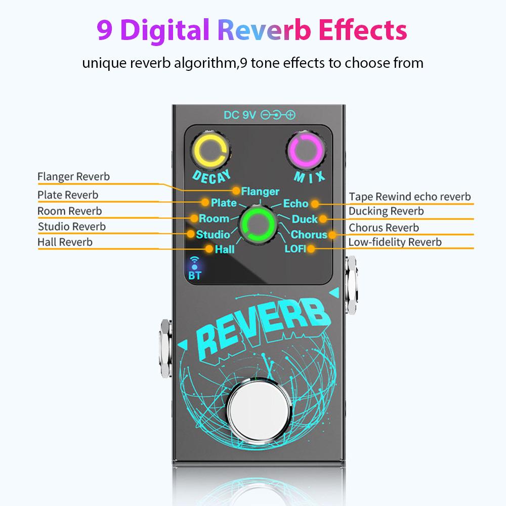 Guitar Effects Pedal Digital Reverb Guitar 9 Different Reverb Guitar Effect Pedal Wireless Accompaniment DECAY MIX