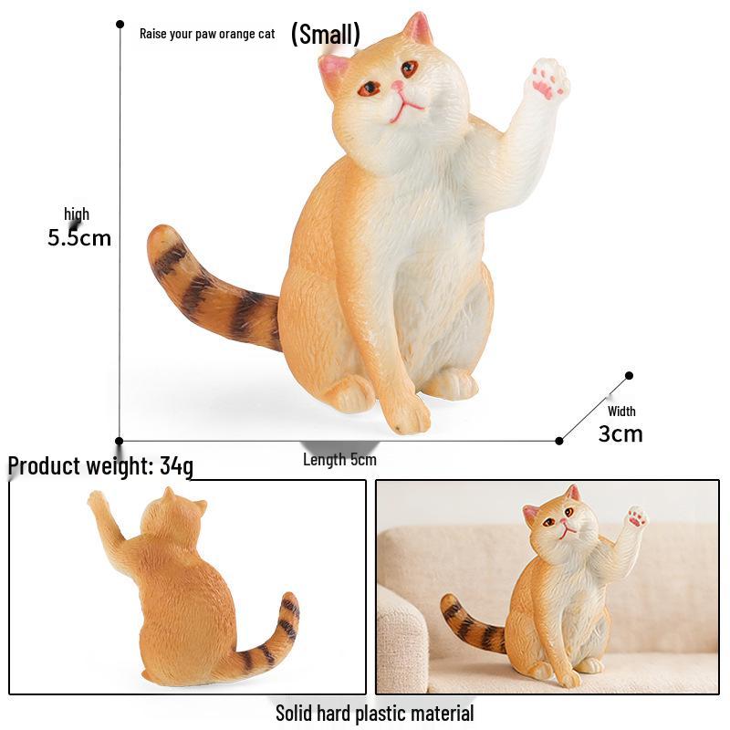 Solid Orange Persian, Ragdoll, Somali, and Blue Short-haired Cat Simulation Models