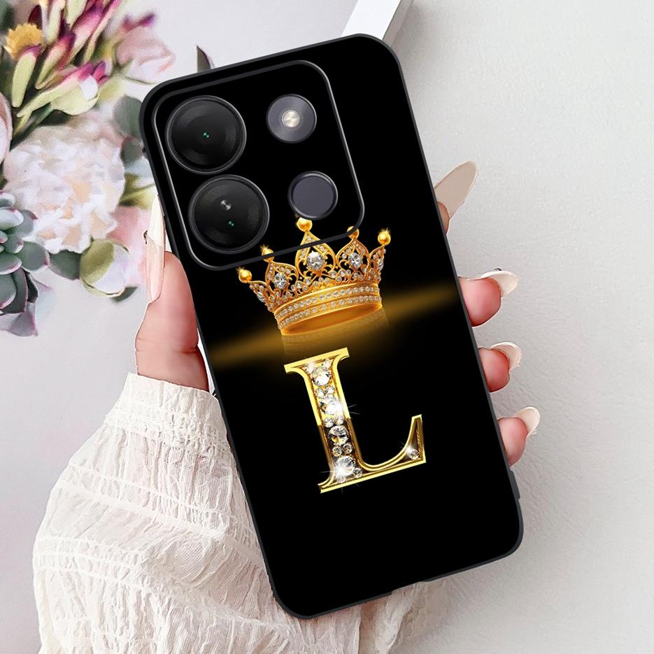 For Infinix Smart 7 HD Case X6516 Luxury Letters Cover Soft Silicone Phone Case For Infinix Smart 7 Plus Smart7 X6515 X6517 Bags