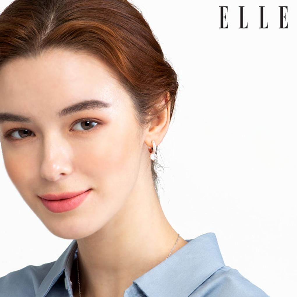 14K Rose Point One-Touch Earrings (Gold Pin) ELGPEE349