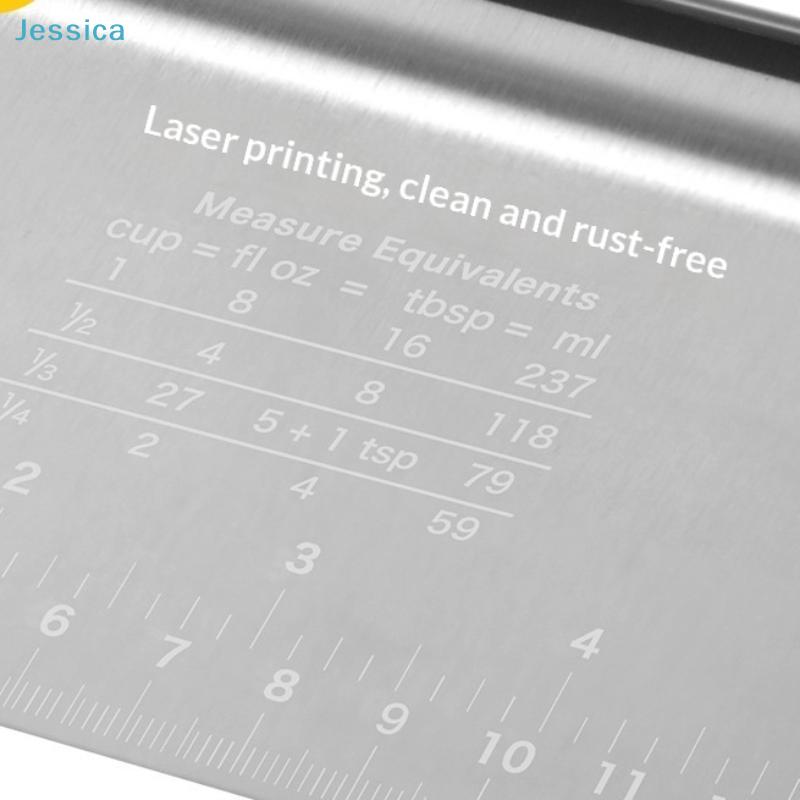 Stainless Steel Dough Scrapers-Measuring Pastry Cutter with Conversion Chart,Multi-Size Baking Bench Scraper for Baking&Cooking