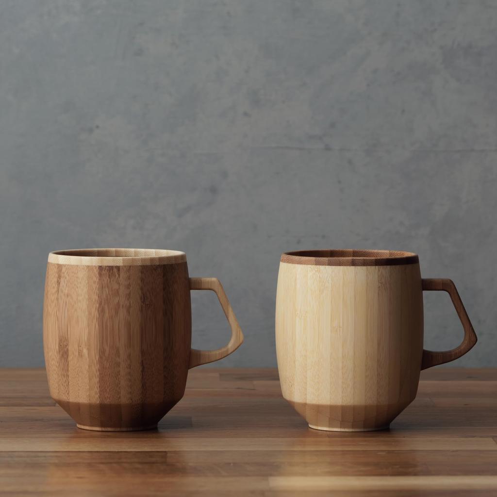 RIVERET Grande Dishwasher Mug, 400ml, Bamboo, Safe, Brown, RV-208B