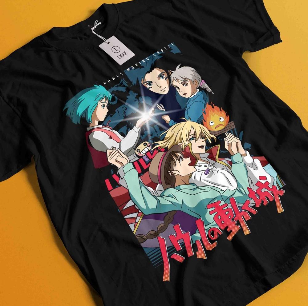 

Howl and Sophie T-shirt Howl s Moving Castle Hayao Miyazaki Anime Gifts Shirt S