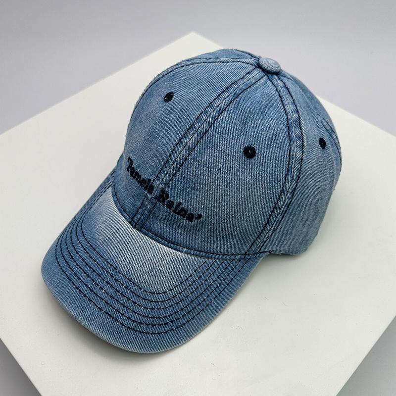 Baseball Her Him For Women Men School Old Vintage Caps Peaked Hats Cotton Embroidery Washing Versatile Snapback Fashion Denim Letter Outdoor
