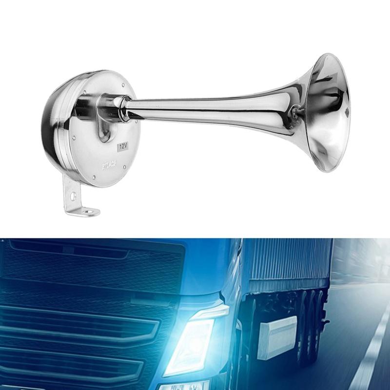 12V 126DB Car Universal Super Loud Air Horn Chrome Tracheal With Bracket For Car Truck Boat Motorcycle