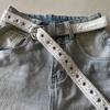 Vintage Lace Canvas Belt For Women Fashionable Metal Buckle Decorative Waistband Retro Jean Accessory Korean Trendy Design 110Cm