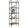 Bookshelf 5 Shelf Smoked Oak Finish 56 X 31.5 X 174 Cm Engineered Wood