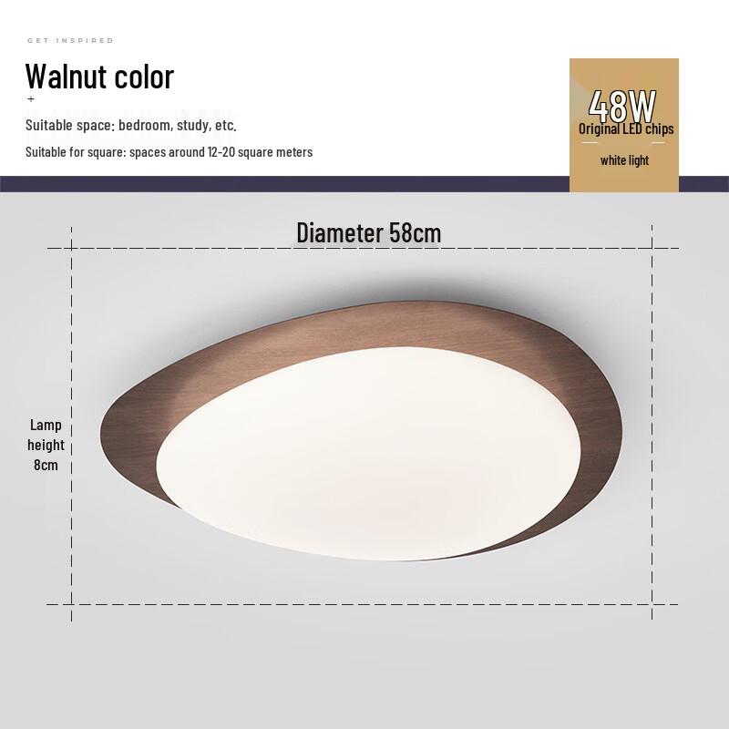 Modern Walnut LED Ceiling Light