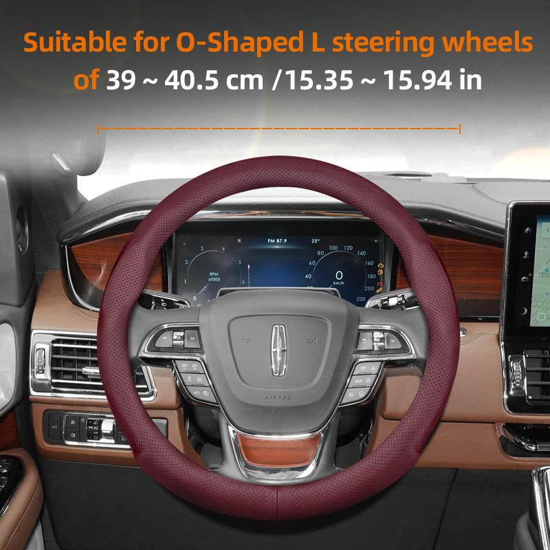 For Lincoln Z MKZ MKT MKC MKX MKS Navigator Aviator Nautilus Corsair Continental Leather Breathable Car Steering Wheel Cover