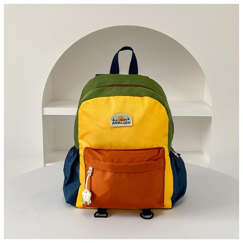 Fashion Boys and Girls' Dual-shoulder Bag, Primary School Student Backpack, Color-matched Children's Backpack