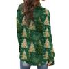 Women's Fashion Christmas Print Jacket Long Sleeve Casual Cardigan Coat