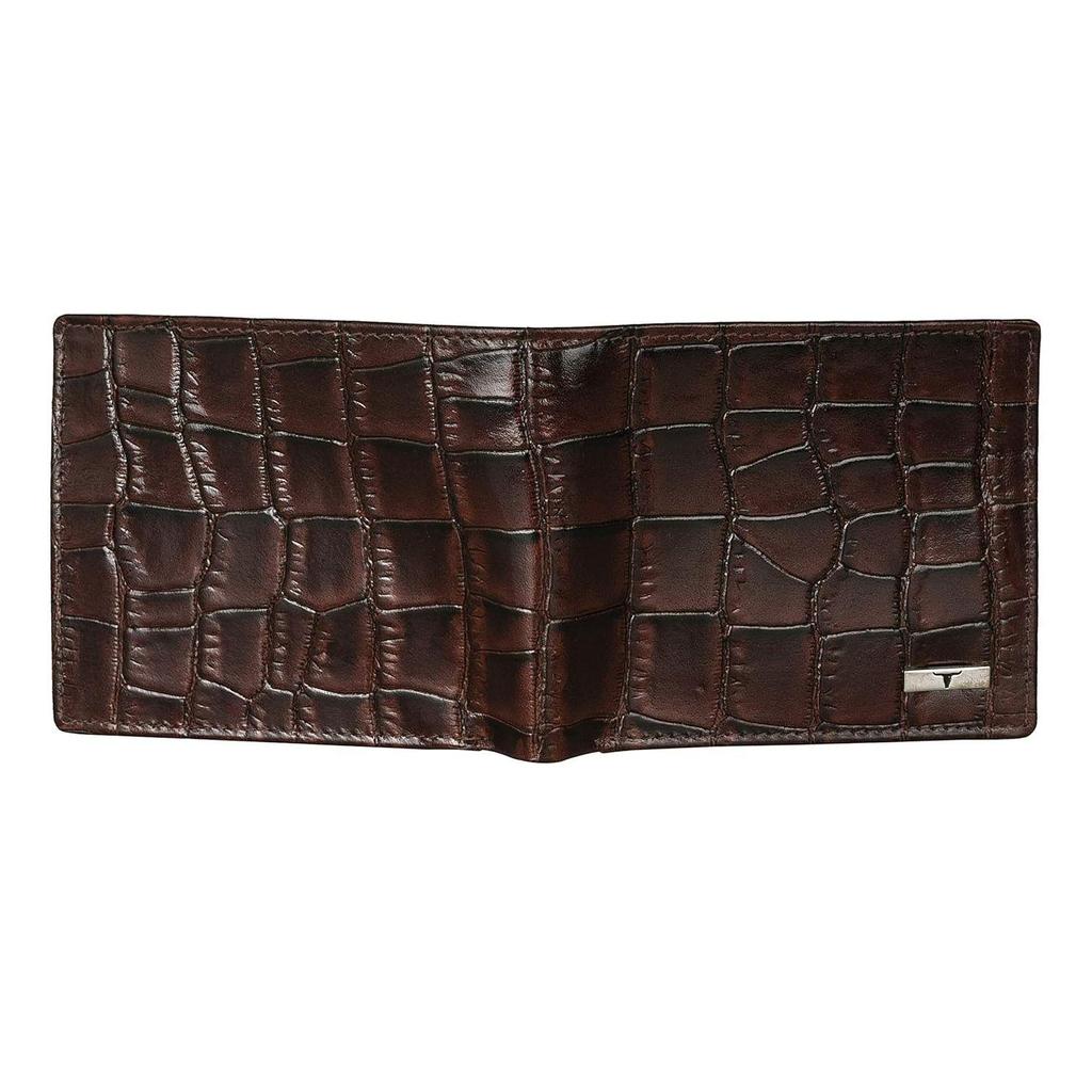Carl Printed Brown Leather Wallet for Men