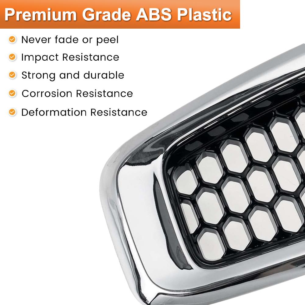 7Pcs Front Bumper Grill Inserts Front Mesh Grille Cover Trim Decor Breathable Bumper for Jeep Cherokee 2014-2018 Accessories