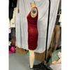 Rochie creion satinată elegantă, fără mâneci, cu decolteu barcă, Rochie midi bodycon slim cu talie înaltă, Ținută formală elegantă pentru birou, petrecere de afaceri, navetă zilnică