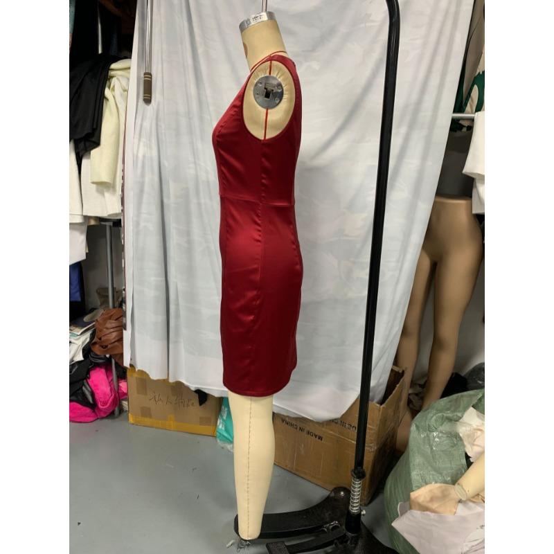 Rochie creion satinată elegantă, fără mâneci, cu decolteu barcă, Rochie midi bodycon slim cu talie înaltă, Ținută formală elegantă pentru birou, petrecere de afaceri, navetă zilnică