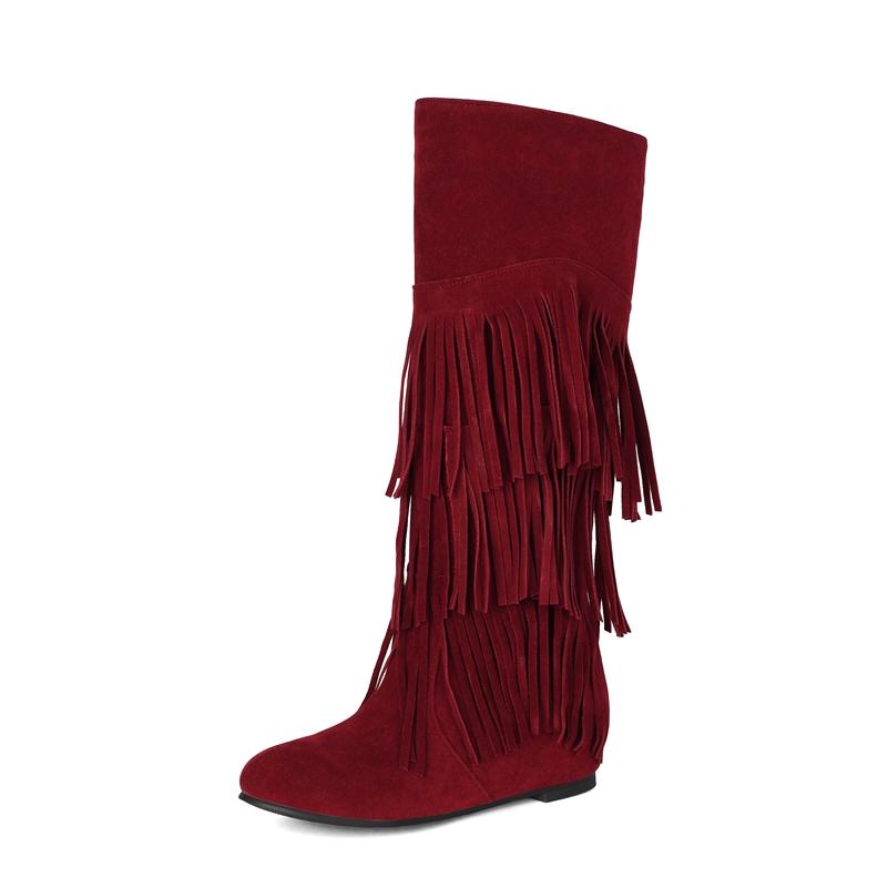 FOREADA Women Knee High Boots Round