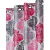 2 Piece Moroccan Motif Eyelet Glace Cotton Long Door Curtains -  Pink