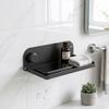 No Drill Foldable Bathroom Phone Holder Wall Mounted Storage Tray for Toilet Portable Fold Shelf for Washroom Use