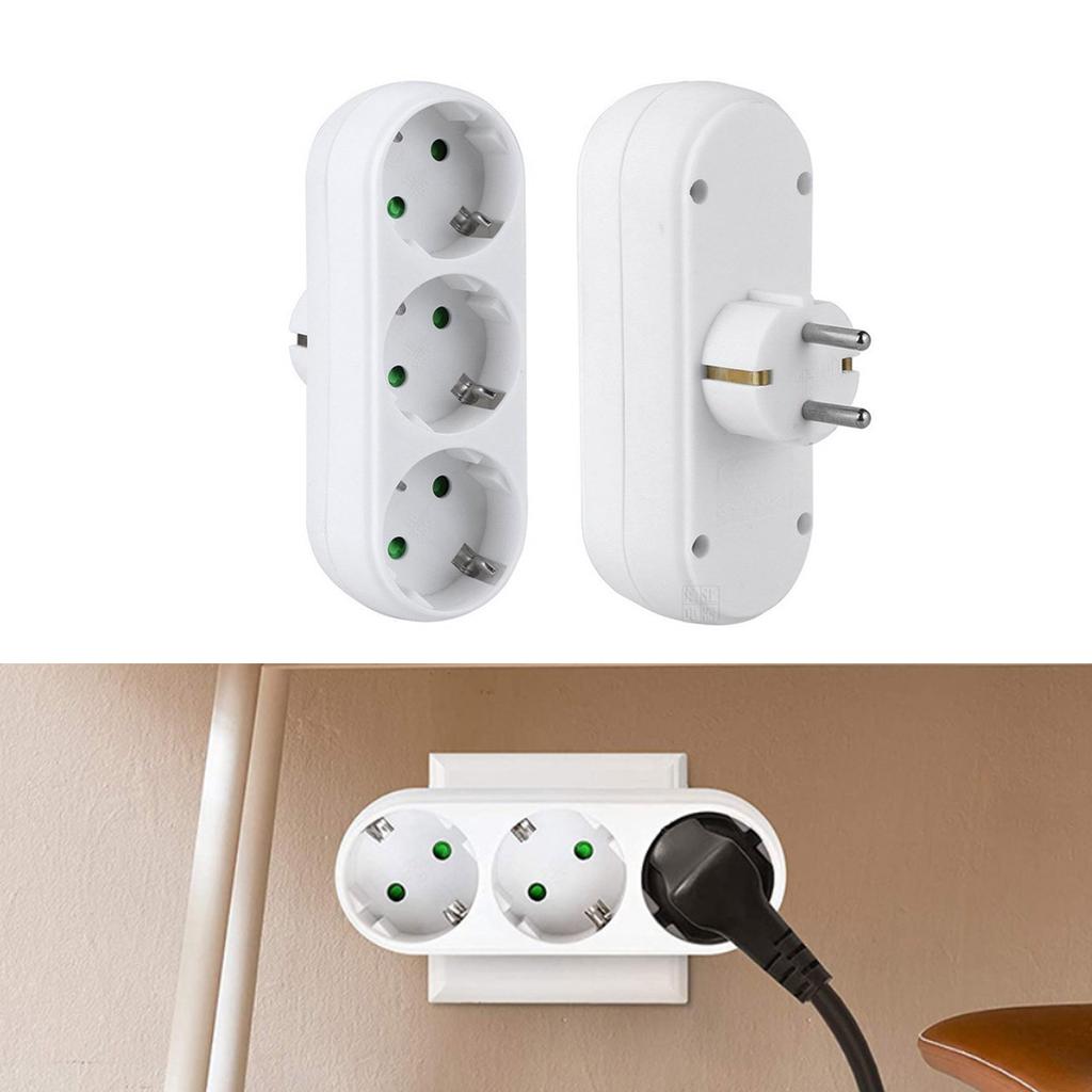 Deutscher Typ 3-Wege-Steckdosenadapter mit Schaltern Kompakter vielseitiger 3-in-1-Elektrosteckeradapter für den Heim- und Bürogebrauch