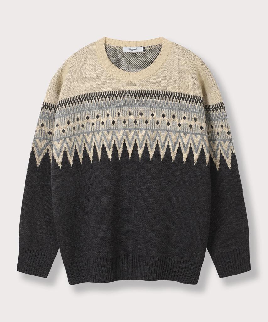 POLYGRAM Nordic Fair Isle Oversized Round Knit - 3 Colors