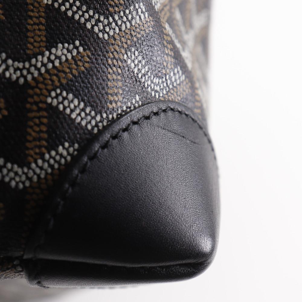 Goyard Bowling 25 Business Bag Pouch Black PVC Unisex Used