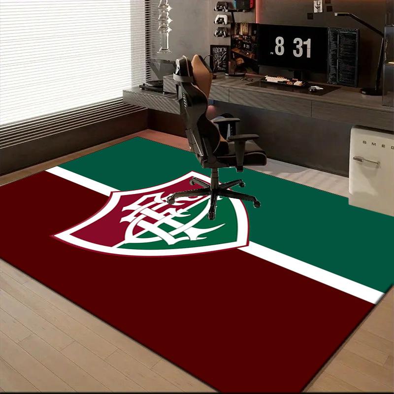 Flumi-nense Football Crest Printed Office Carpet Chair Cushion Entryway Rug, Rugs for Living Room, Bedroom Christmas gifts