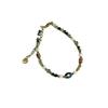 Ethnic Lapis Lazuli & Freshwater Pearl Bracelet with Dunhuang Yolk Stone, Agate, and Red Beads in Titanium Steel.