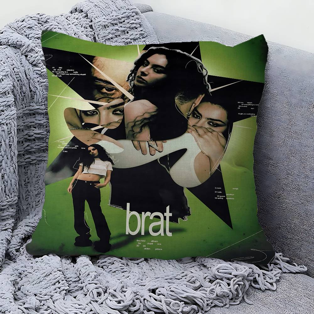 Singer C-CHARLI XCX Personalized Picture Text Home Decorative Pillows Household Gifts 45x45cm