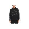 Nike Logo Print Muster Kordelzug Kapuzenpullover Langarm Sweatshirt Herren Oberteile Schwarz DQ6621-010