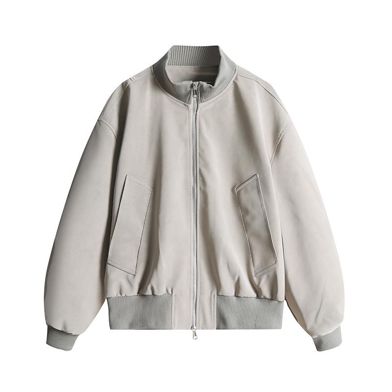 Unisex American-Style Bomber Jacket, Autumn/Winter High-End Stand-Up Collar Streetwear Baseball Jacket JK032