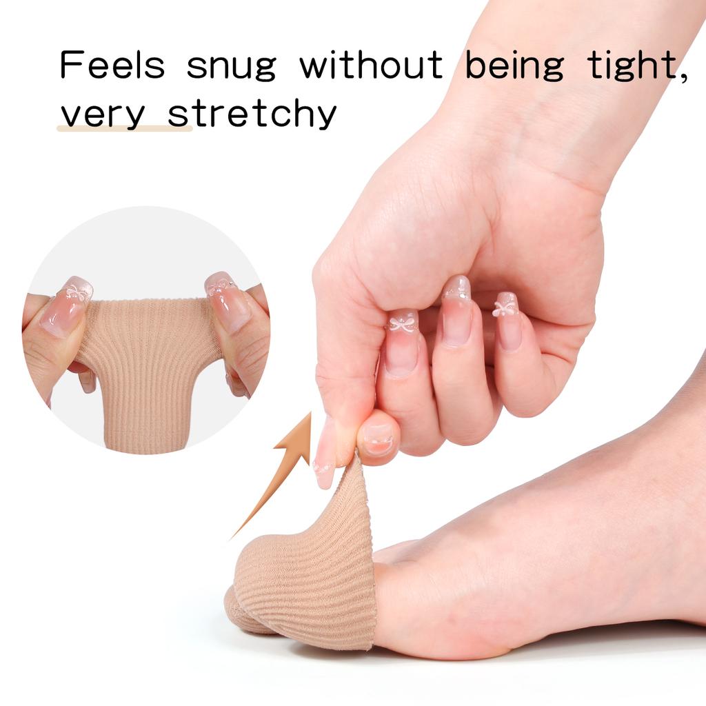 Closed-Toe Fibrous Cuttable Toe Protectors - Finger & Toe Anti-Chafing, Blister Prevention, Moisturizing & Corn Relief Sleeves