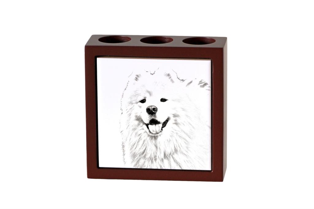 Samoyed, Bjelkier, Samoiedskaya Sobaka – Pen holder with a dog, desk organizer with a print | Art-Dog