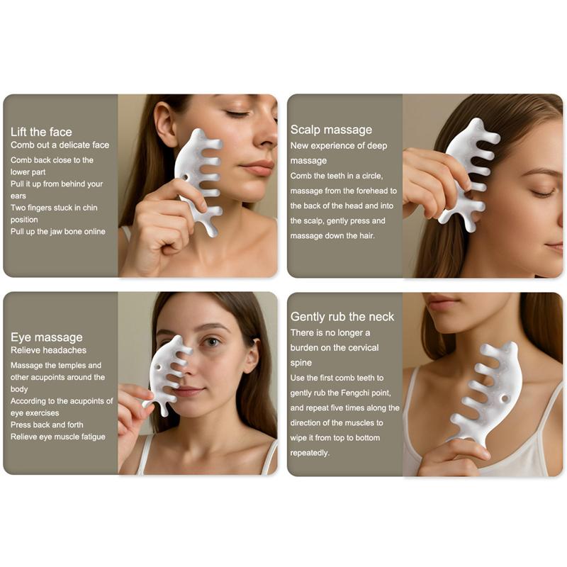 Ceramics Head Massage Comb Relaxing Five Seven Tooth Comb Dolphin Shape Comb Scraping Massager Meridian Comb Body Massage Tool