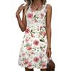 Summer Sleeveless Floral Pattern Fashion Women Mini Dresses Prined Beach Casual Ladies Dress Plus Size Loose Dress